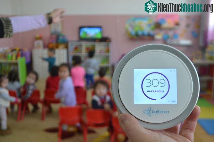 Nồng độ bụi cực cao ngay trong một lớp mầm non ở Trường mẫu giáo số 212, Dari Ekh, Ulaanbaatar.