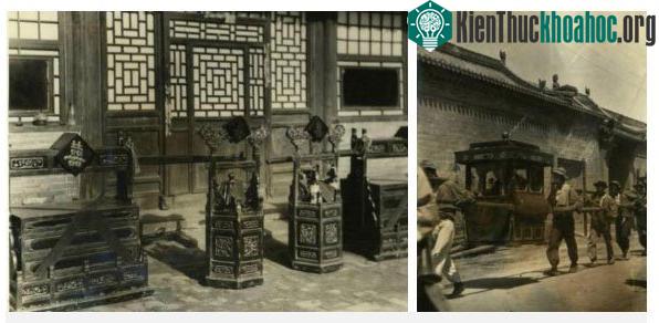 Kiệu hoa đón cô dâu và sính lễ của các khách mời đến tham dự lễ thành hôn.