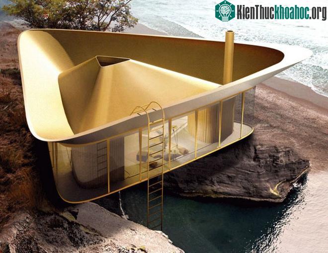 Summer House có thiết kế hình tam giác và được làm lõm ở các góc.
