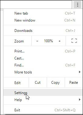 Nhấn nút giống như 3 dấu chấm dọc hoặc 3 thanh ngang chồng lên nhau, sau đó chọn settings/cài đặt