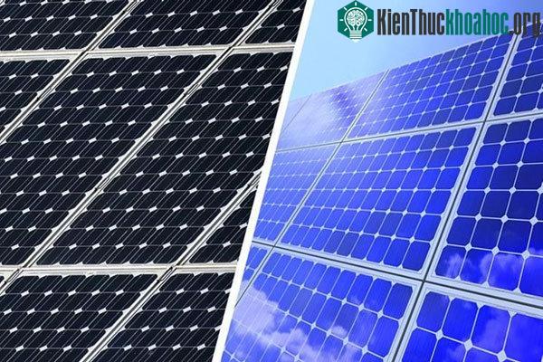 Tấm pin năng lượng mặt trời xanh và đen