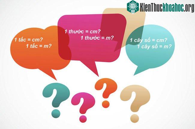 Tấc, ly, phân, thước là những đơn vị đo chiều dài thời cổ đại.