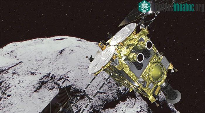 Tàu không gian Hayabusa-2 đáp xuống bề mặt tiểu hành tinh Ryugu.