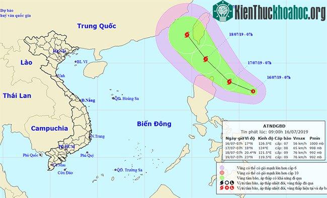 Sơ đồ dự báo hướng đi áp thấp nhiệt đới