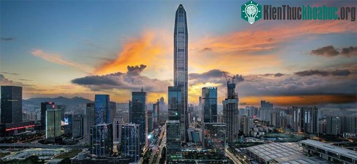 Tòa nhà đặt trung tâm Tài chính Quốc tế Bình An ở Thâm Quyến, Trung Quốc.