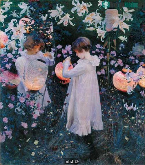 "Cẩm chướng, Lưu ly, Lưu ly, Hoa hồng" của John Carner Sargent.