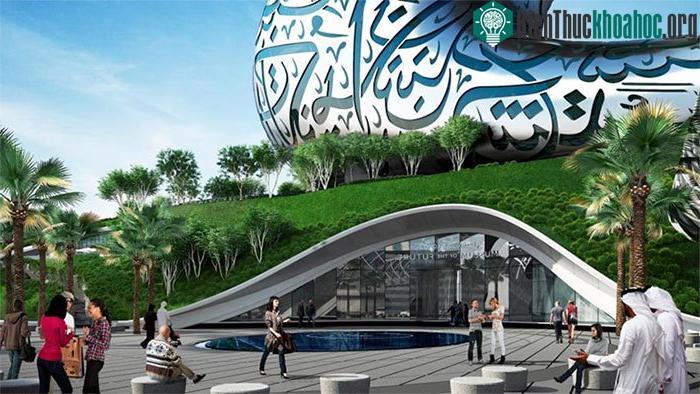 Tòa nhà gồm hàng nghìn hình tam giác thép không gỉ kết hợp lại