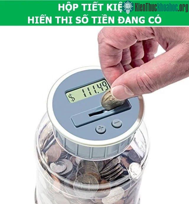 Hộp tiết kiệm hiển thị số tiền đang có