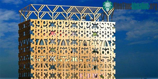 &nbsp;Đề án cao 40 tầng đã được hình thành bằng gỗ dán chéo.