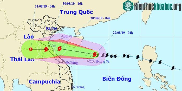 Vị trí của bão số 4.
