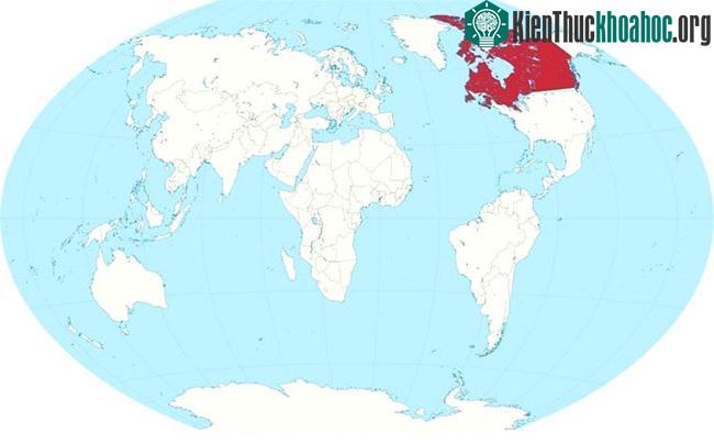 Vị trí đảo Greenland trên bản đồ thế giới.