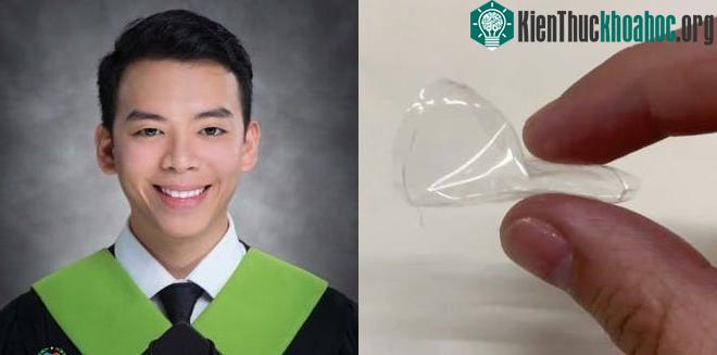 Denxybel Montinola và loại nhựa sinh học mà anh chàng chế tạo được.
