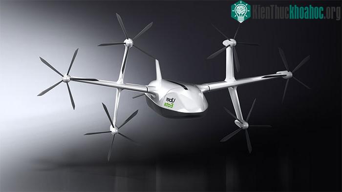 Mẫu drone giao đồ ăn sắp ra mắt của Uber.