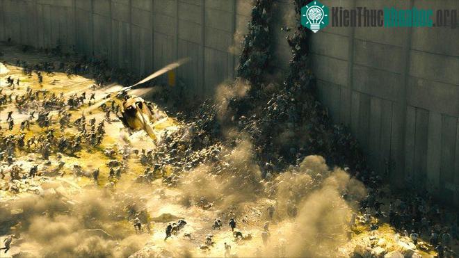 Binh đoàn zombie tấn công thành phố Jerusalem trong phim World War Z. (Ảnh: Paramount).