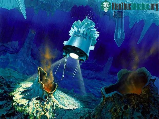 Ảnh minh họa về các ống thủy nhiệt của Enceladus.