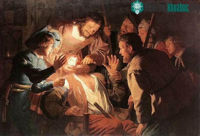 Tranh vẽ The Dentist (Nha sĩ) của họa sĩ Gerrit Van Honthorst.