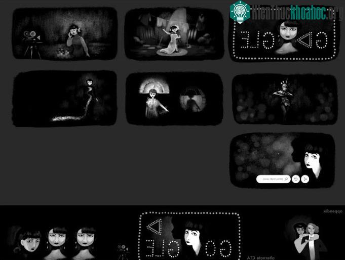 Nổi bật trong slideshow của Doodle là những hình ảnh trong cuộc đời cô
