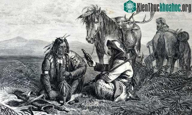 Hút chung tẩu thuốc sau một cuộc giao dịch thành công là nghi thức không thể thiếu của thổ dân châu Mỹ