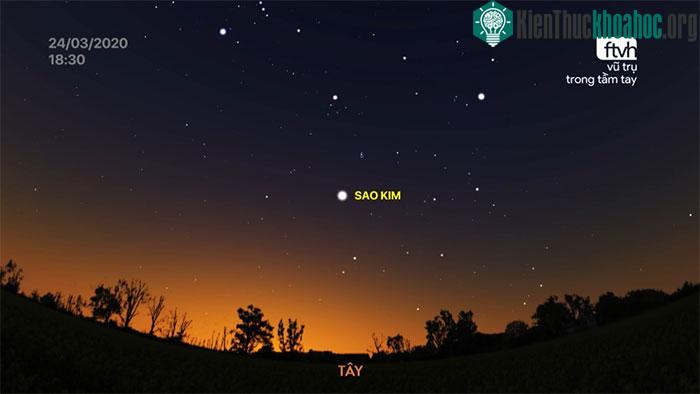 Sao Kim trên bầu trời buổi chiều 24/03/2020