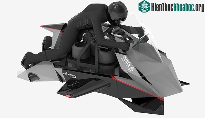 Hãng Jetpack Aviation đã công bố mẫu xe Speeder - một chiếc motor bay tự ổn định, vận hành với các turbin phản lực. (Ảnh: hiconsumption.com).