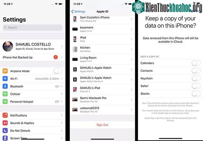 Cách tắt iCloud trên iPhone.