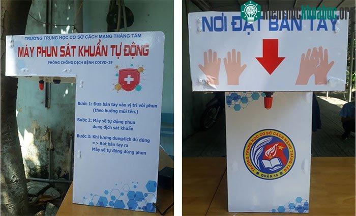 Các mặt của máy phun sát khuẩn tự động.
