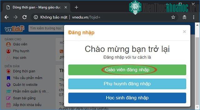 Hướng dẫn đăng nhập và đăng xuất hệ thống quản lý nhà trường VnEdu ảnh 1
