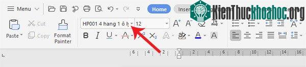 Chọn font HP001 4 hàng 1 ô ly.