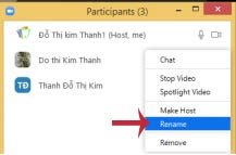 Đổi tên thành viên.