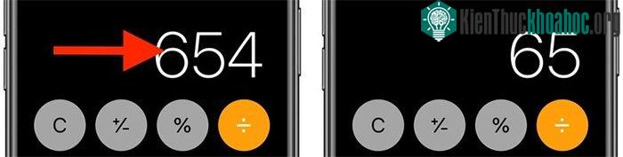 Vuốt để xóa số