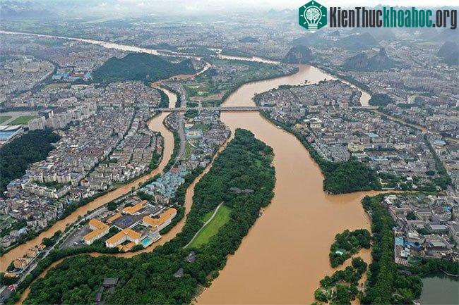 Ảnh chụp trên không tại thành phố Quế Lâm, Khu tự trị dân tộc Choang Quảng Tây ngày 9-6