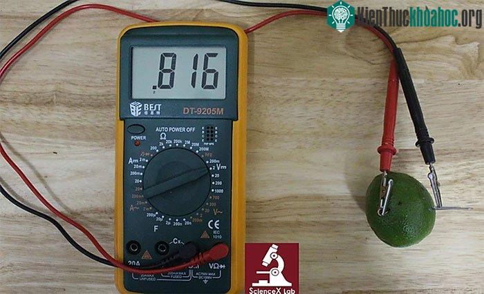 Đo điện từ pin chanh