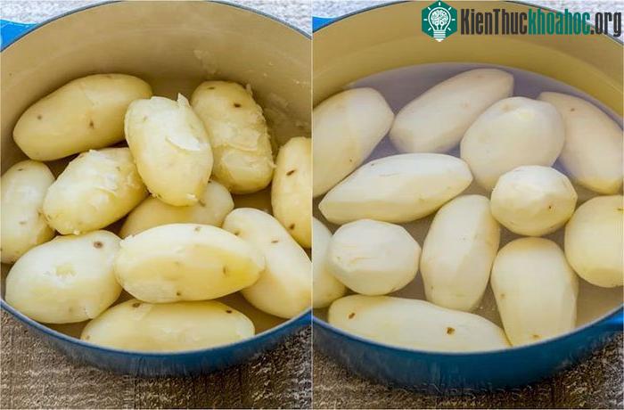 Nên ngâm khoai tây trong nước trước khi chiên để giảm sự hình thành acrylamide.