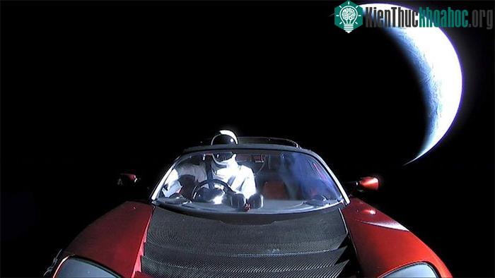 Trong ảnh là hình nộm mặc bộ quần áo và lái xe Tesla