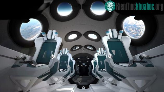 Hình ảnh cabin của tàu VSS Unity do Virgin Galactic công bố.