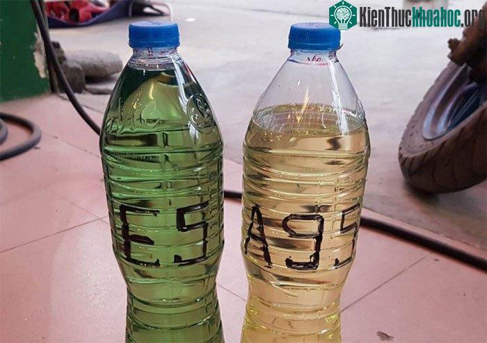 Phân biện xăng bằng màu sắc.