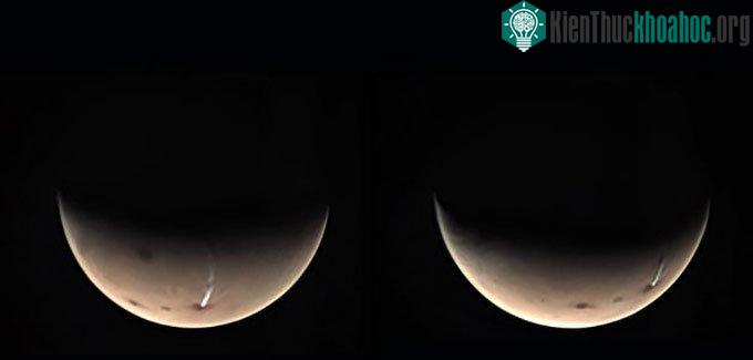 Mars Express chụp ảnh dải mây dài 1.600km trên sao Hỏa hồi giữa tháng 7/2020.