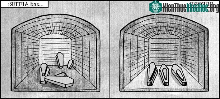 Các cỗ quan tài bị dịch chuyển dù không có ai đột nhập.