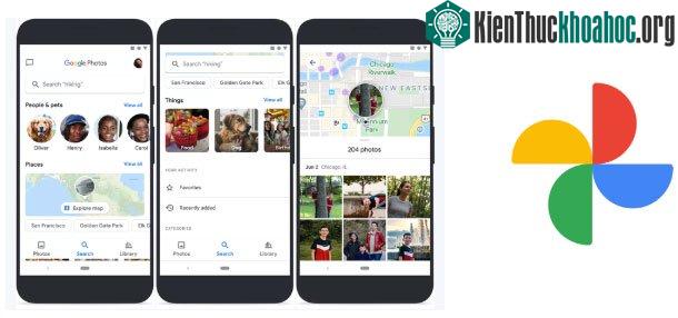 Giao diện tìm kiếm và logo mới của Google Photos. (Ảnh: Google).