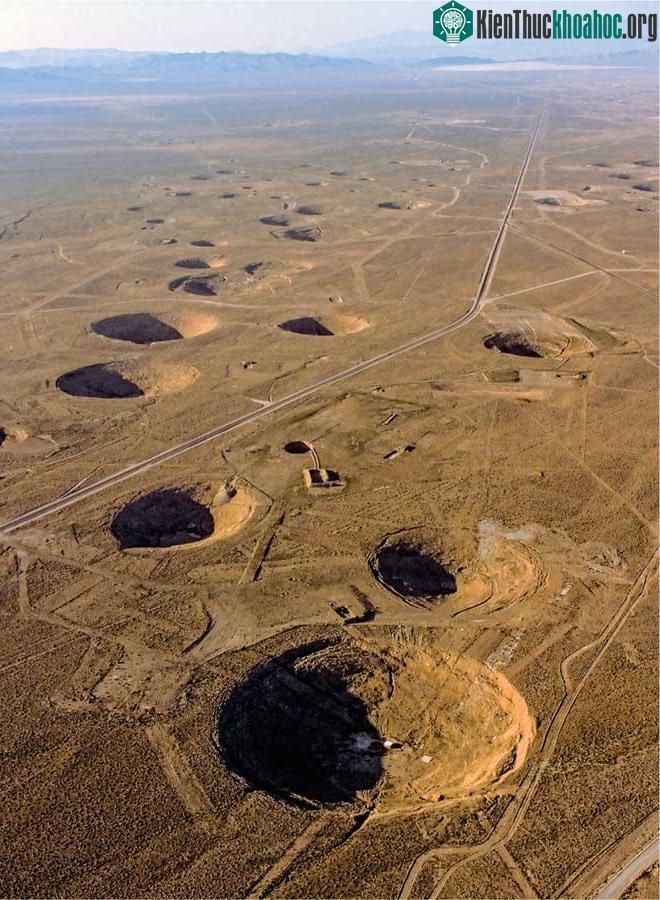 Địa điểm thử nghiệm hạt nhân dưới lòng đất tại Nevada, Mỹ.