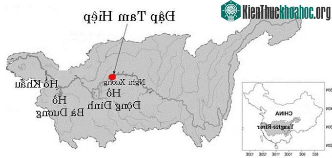 Vị trí đập Tam Hiệp.