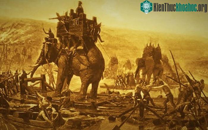 Tranh minh họa trận kịch chiến thành Kalinga của quân đội Ashoka.