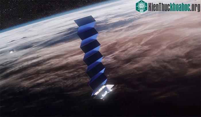 Hình mô tả vệ tinh Starlink trên quỹ đạo.