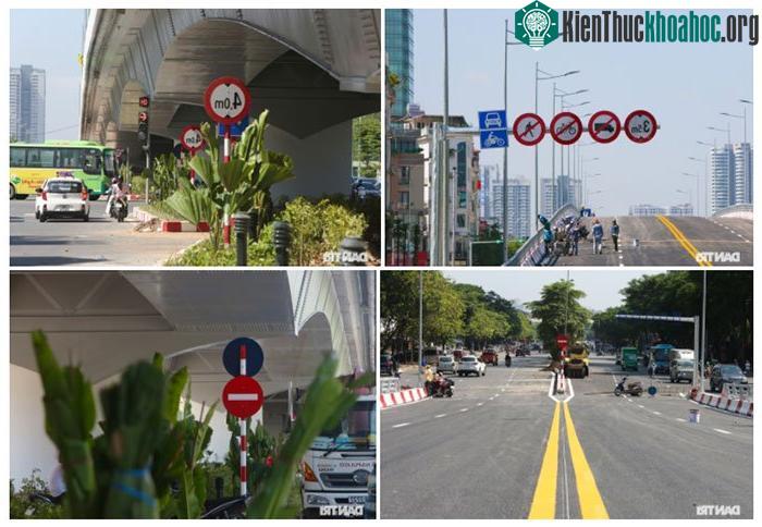 Hệ thống biển báo, vạch kẻ đường, hệ thống chiếu sáng... đã cơ bản hoàn thành theo đúng tiến độ đề ra.