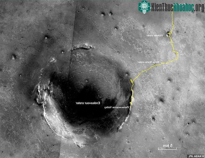 Đây là bản đồ của tàu thăm dò sao Hỏa Opportunity vào ngày 10-6-2018