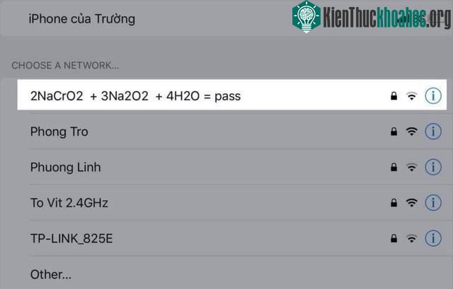 Đặt pass wifi kiểu khó đỡ xưa rồi, giờ phải dùng phương trình hóa học để mã hóa mật khẩu