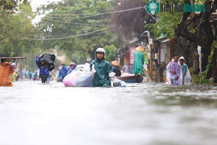Nguồn nước bị ô nhiễm sau mưa chứa nhiều vi khuẩn gây bệnh.