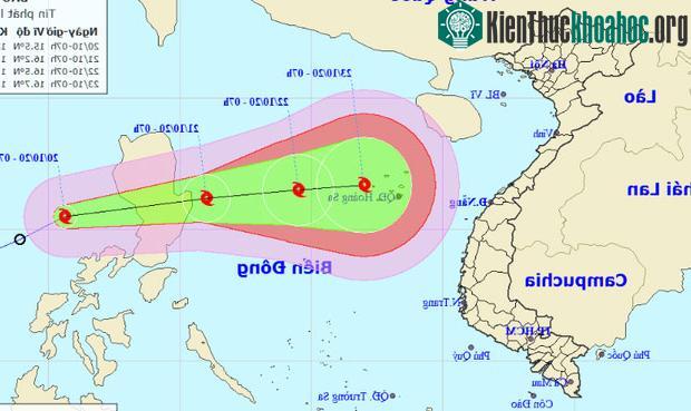 Dự báo hướng đi của bão Saudel.