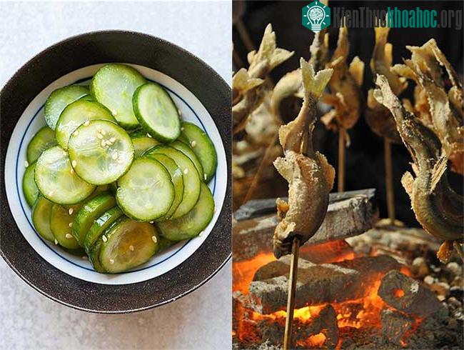 Cá nướng và dưa chua