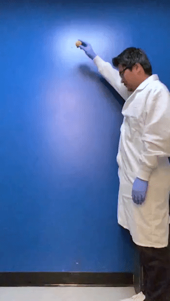 Khối gỗ nảy như cao su sau khi biến đổi.